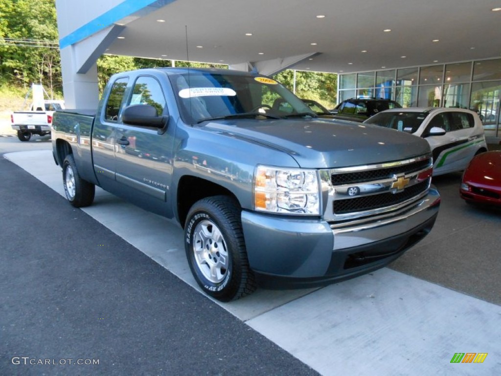 2008 Silverado 1500 LT Extended Cab 4x4 - Blue Granite Metallic / Ebony photo #1