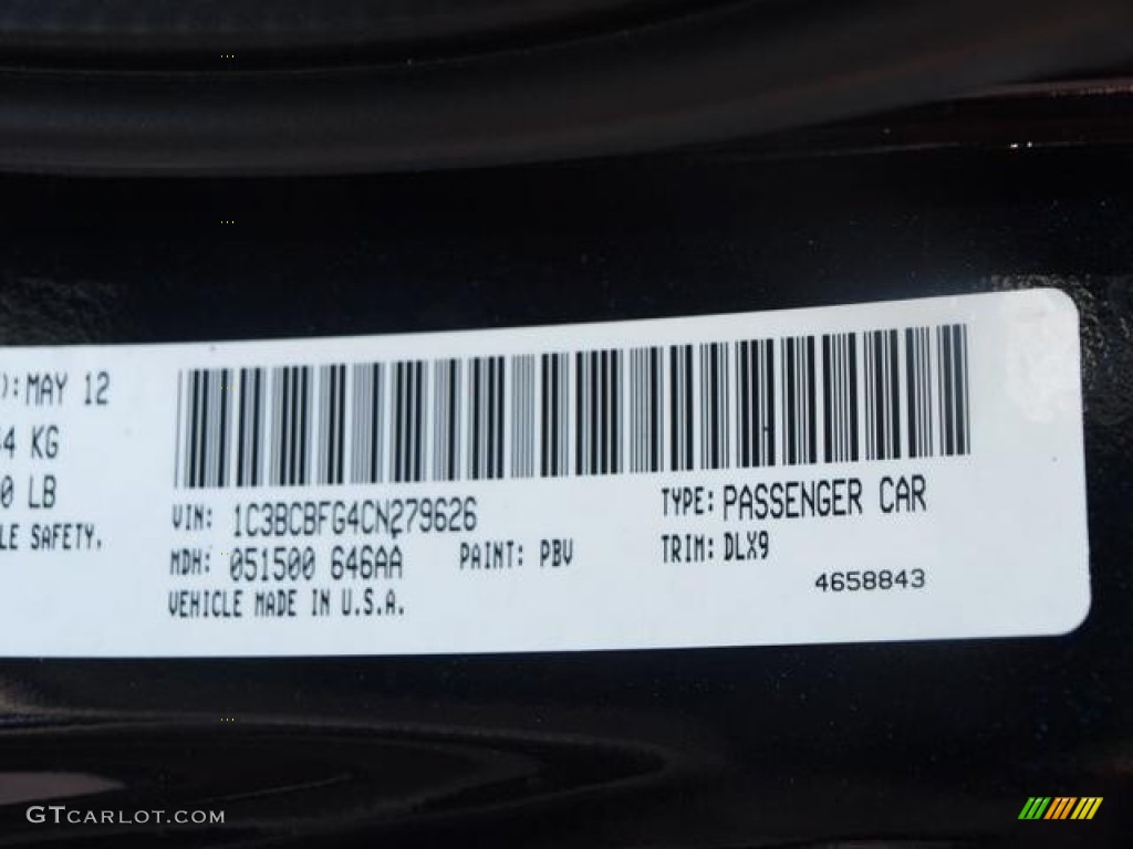 2012 200 Color Code PBV for Blackberry Pearl Coat Photo #67243044