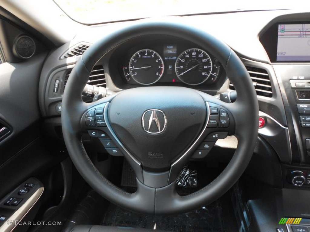 2013 Acura ILX 2.0L Technology Ebony Steering Wheel Photo #67244607