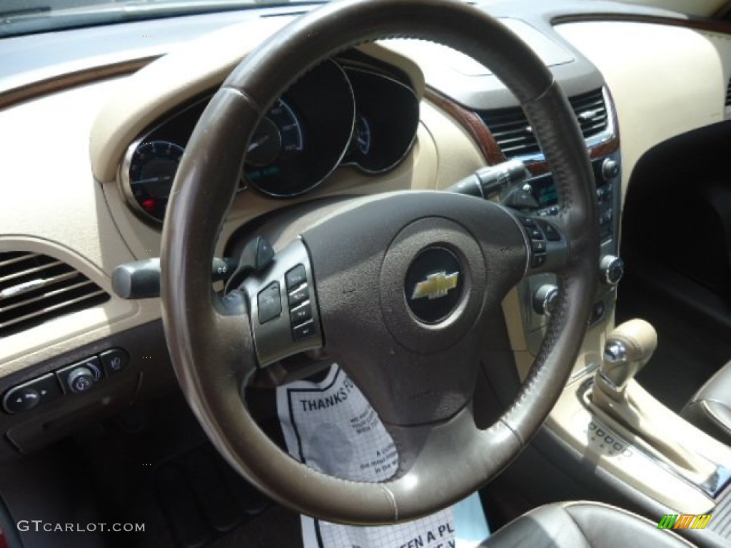 2008 Chevrolet Malibu LTZ Sedan Cocoa/Cashmere Beige Steering Wheel Photo #67249344