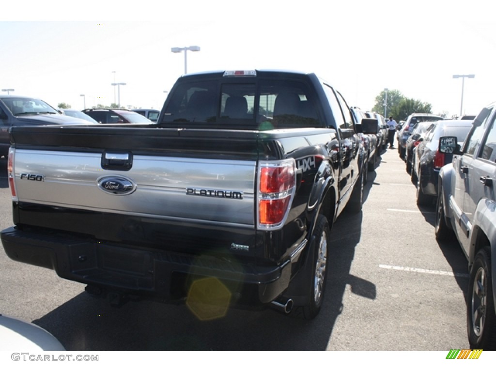 2010 F150 Platinum SuperCrew 4x4 - Tuxedo Black / Medium Stone Leather/Sienna Brown photo #2