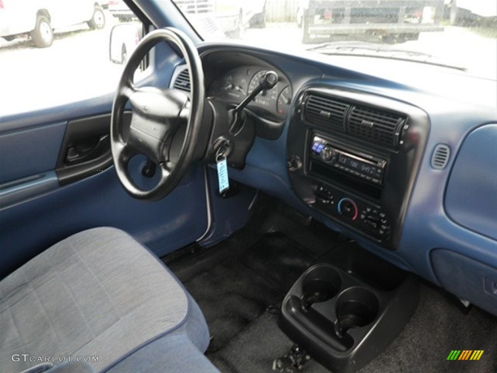 1995 Ford Ranger XL SuperCab Blue Dashboard Photo #67249926