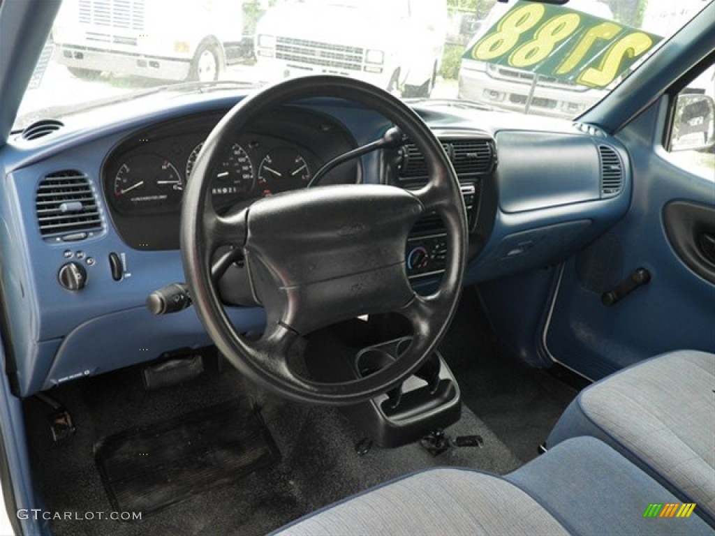 1995 Ford Ranger XL SuperCab Blue Dashboard Photo #67249965