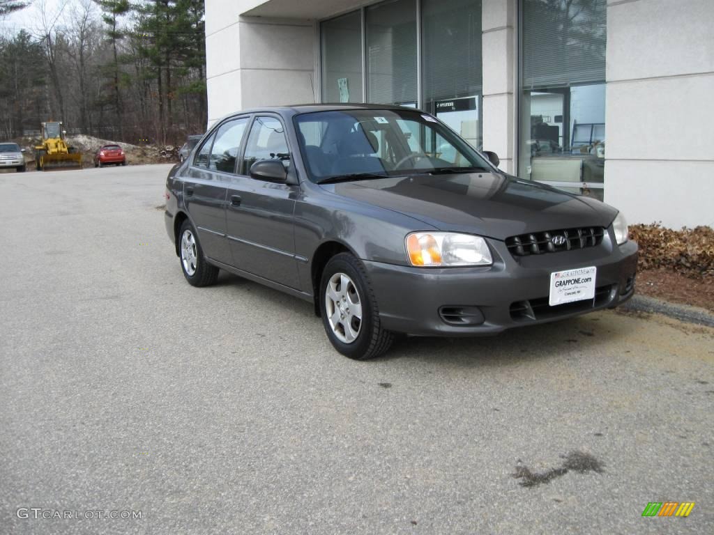 2000 Accent GL Sedan - Charcoal gray / Gray photo #1