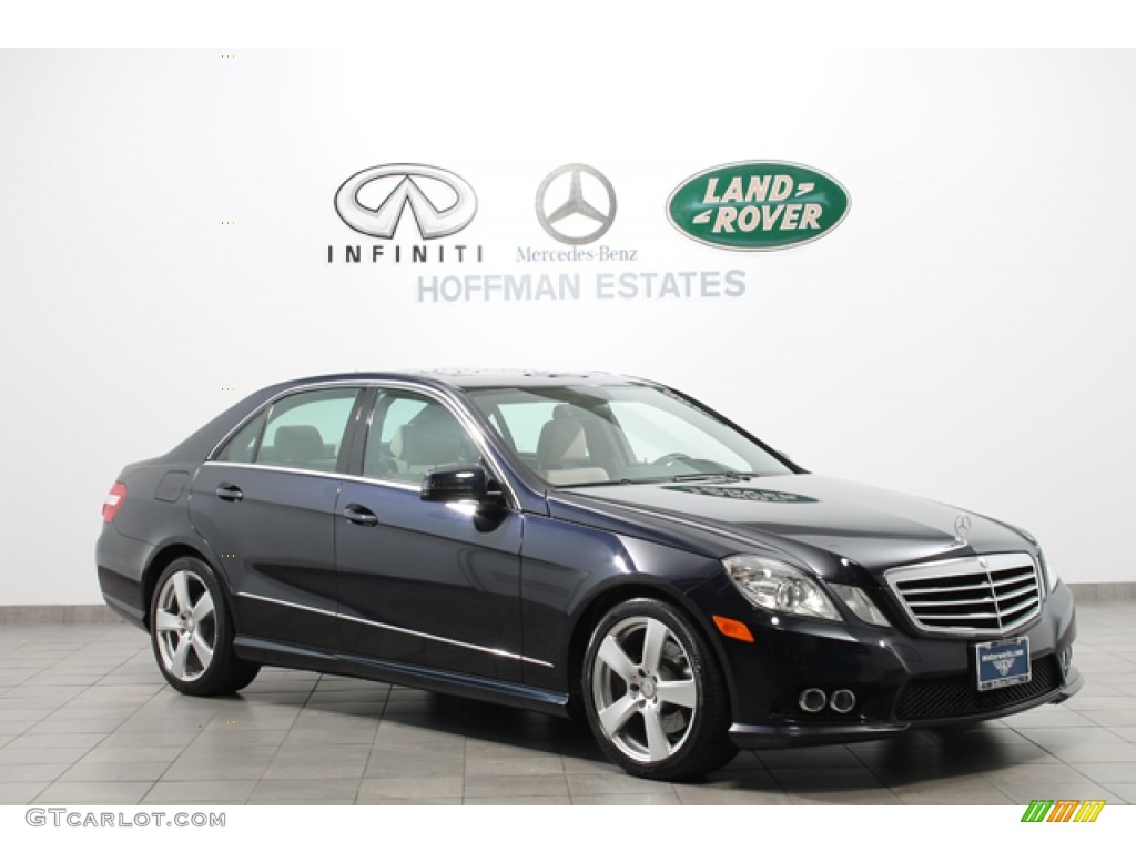 2010 E 350 4Matic Sedan - Capri Blue Metallic / Almond Beige photo #1