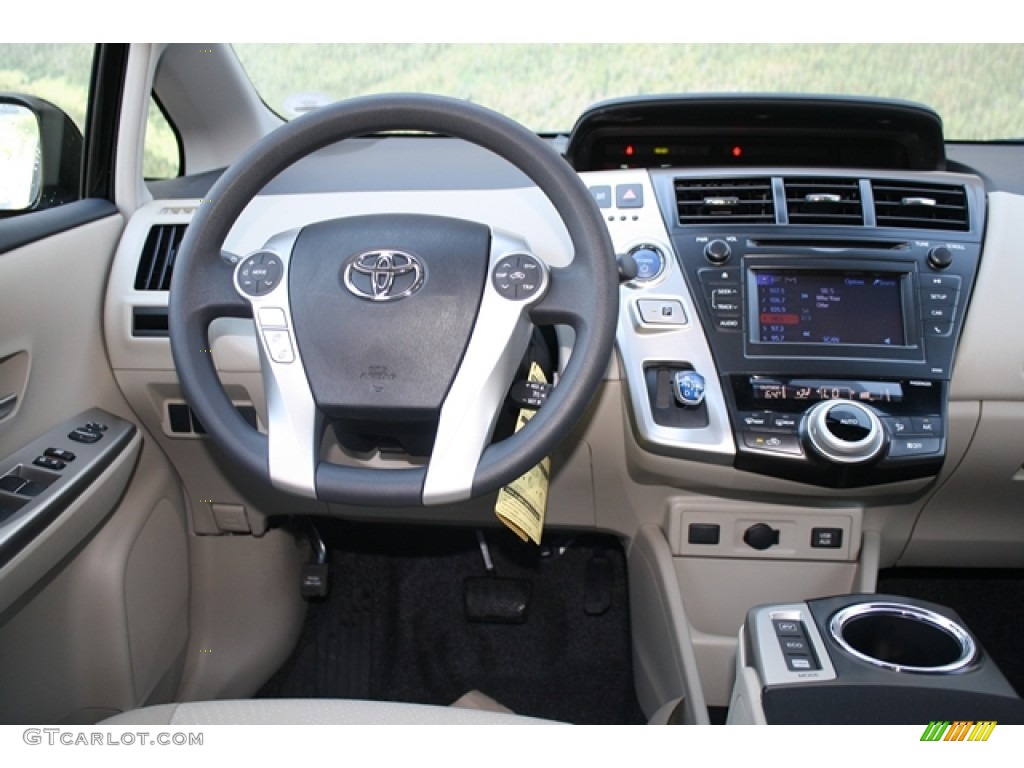 2012 Toyota Prius v Two Hybrid Misty Gray Dashboard Photo #67254099