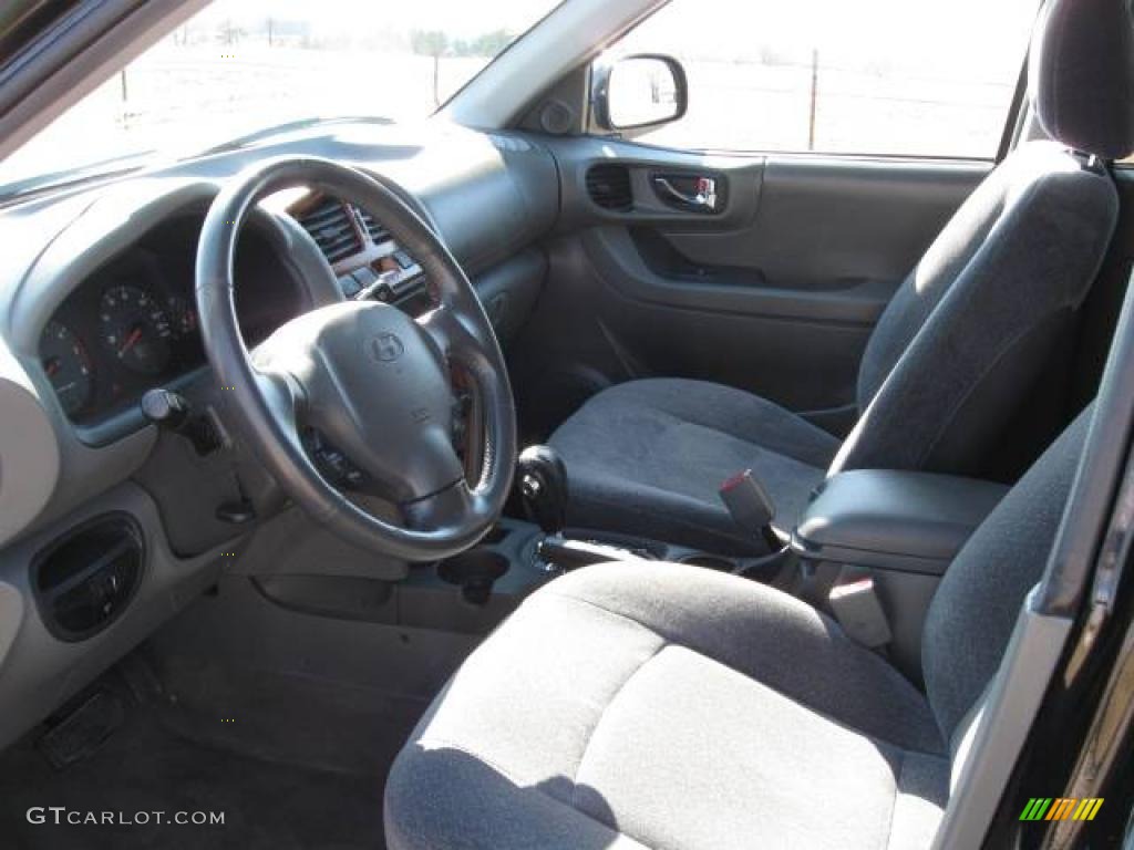 2003 Santa Fe GLS 4WD - Black Obsidian / Gray photo #7