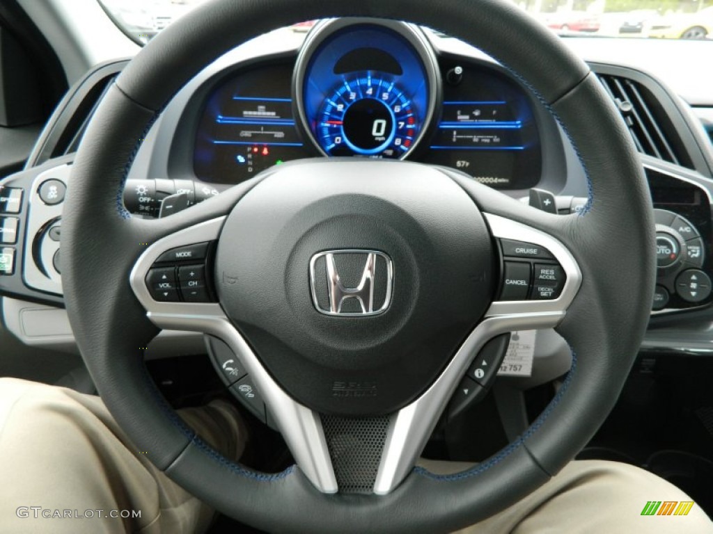 2012 Honda CR-Z EX Sport Hybrid Gray Steering Wheel Photo #67258611