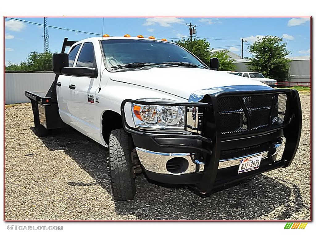 2007 Ram 3500 SLT Quad Cab 4x4 Dually Chassis - Bright White / Medium Slate Gray photo #13