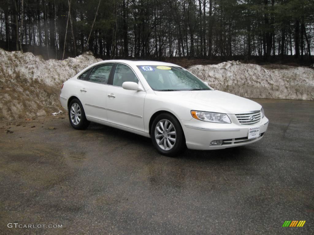 2007 Azera Limited - Powder White Pearl / Beige photo #1