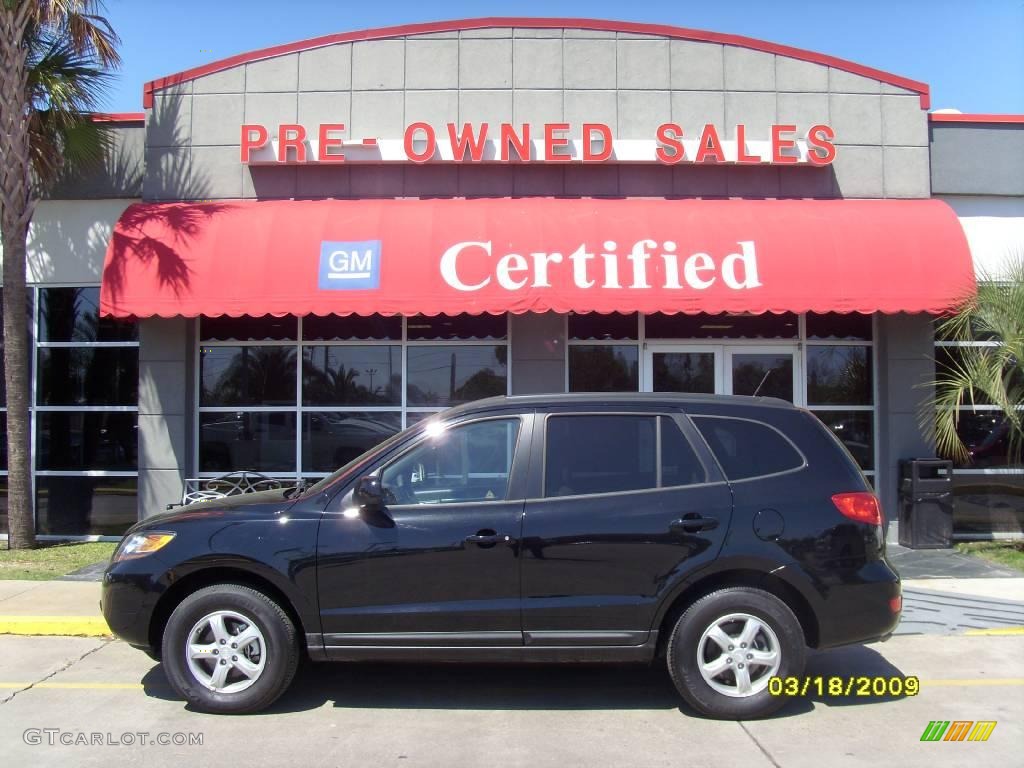 2008 Santa Fe GLS - Ebony Black / Gray photo #1