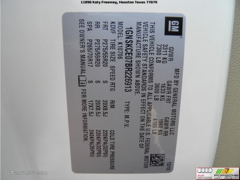 2011 Tahoe LTZ 4x4 - White Diamond Tricoat / Light Cashmere/Dark Cashmere photo #37