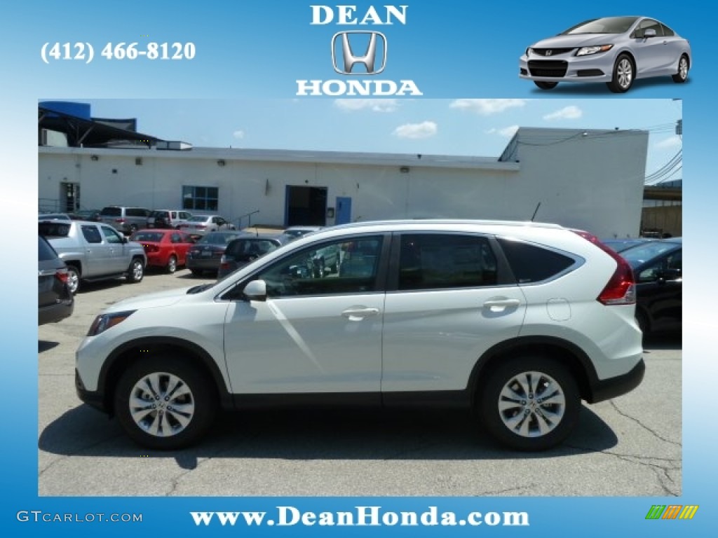 2012 CR-V EX-L 4WD - White Diamond Pearl / Beige photo #1