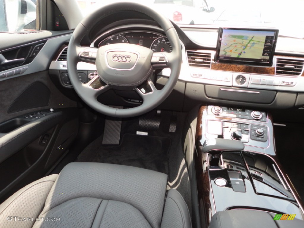 2013 Audi A8 3.0T quattro Black Dashboard Photo #67265292