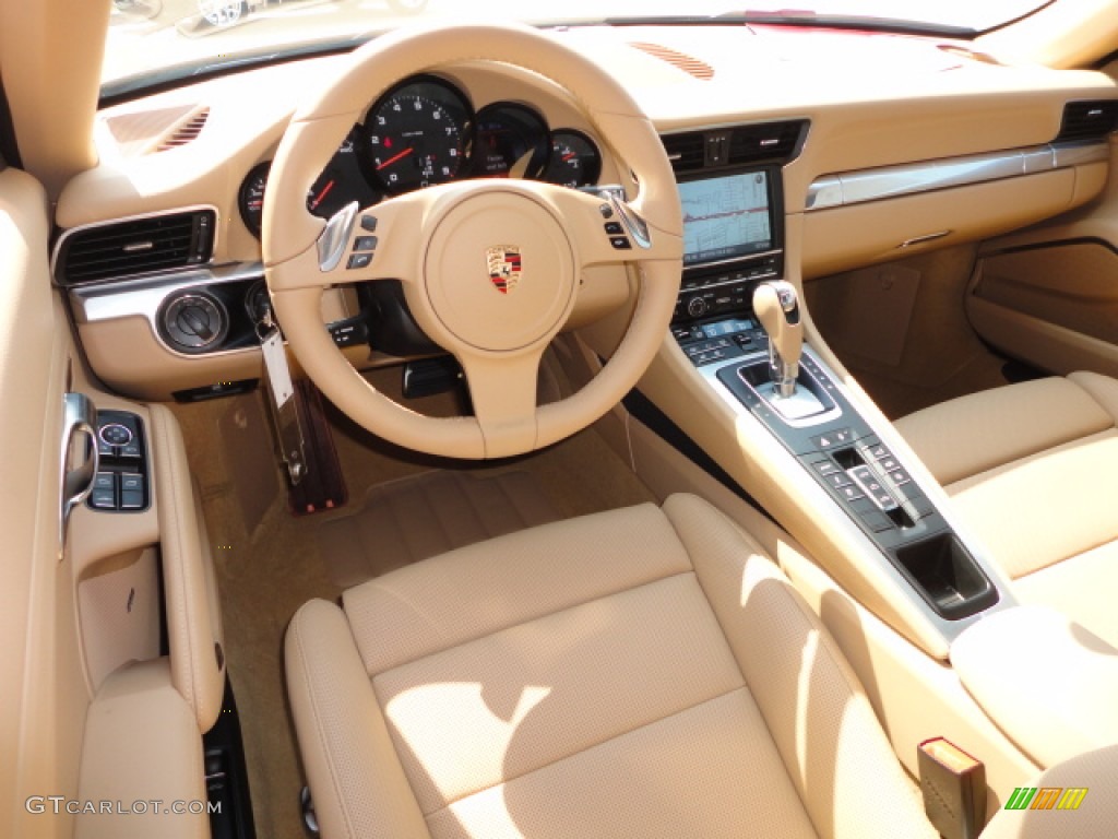 2012 Porsche New 911 Carrera Cabriolet Luxor Beige Dashboard Photo #67265406