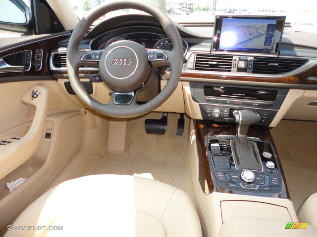 2012 Audi A6 2.0T Sedan Velvet Beige Dashboard Photo #67265535
