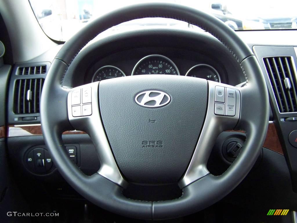 2008 Hyundai Veracruz Limited AWD Black/Saddle Steering Wheel Photo #6726614