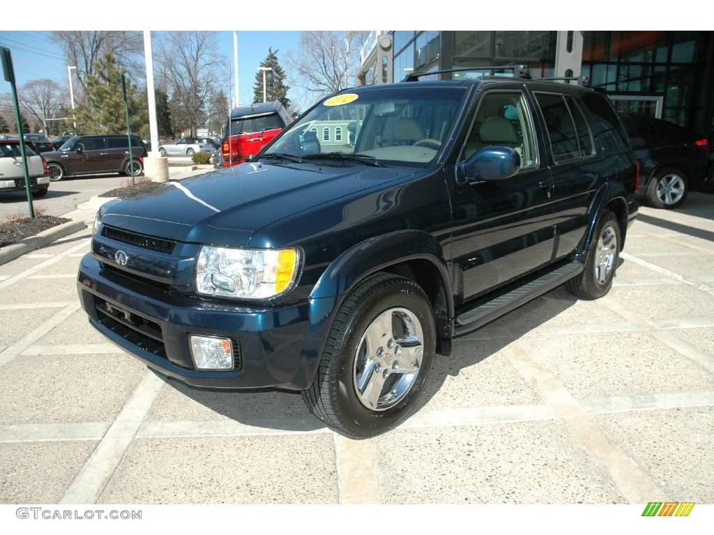 2002 QX4 4x4 - Midnight Blue Metallic / Stone Beige photo #4