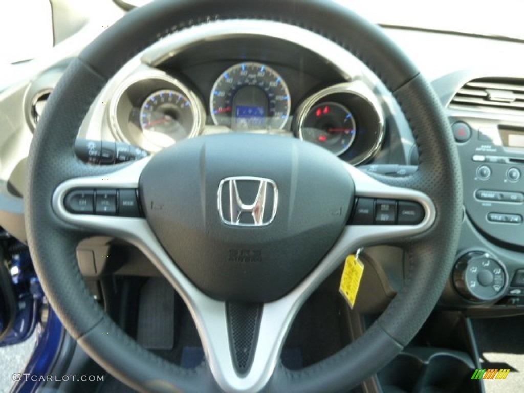 2012 Honda Fit Sport Black Steering Wheel Photo #67267141
