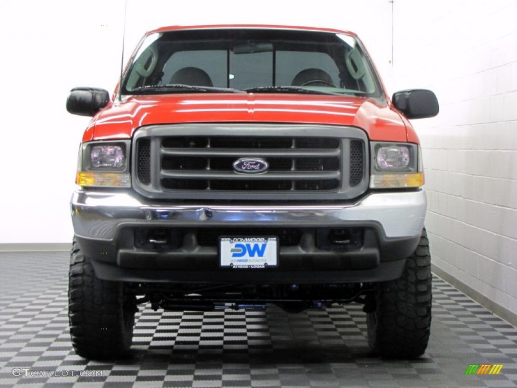 2003 F250 Super Duty XL SuperCab 4x4 - Red Clearcoat / Medium Flint Grey photo #3