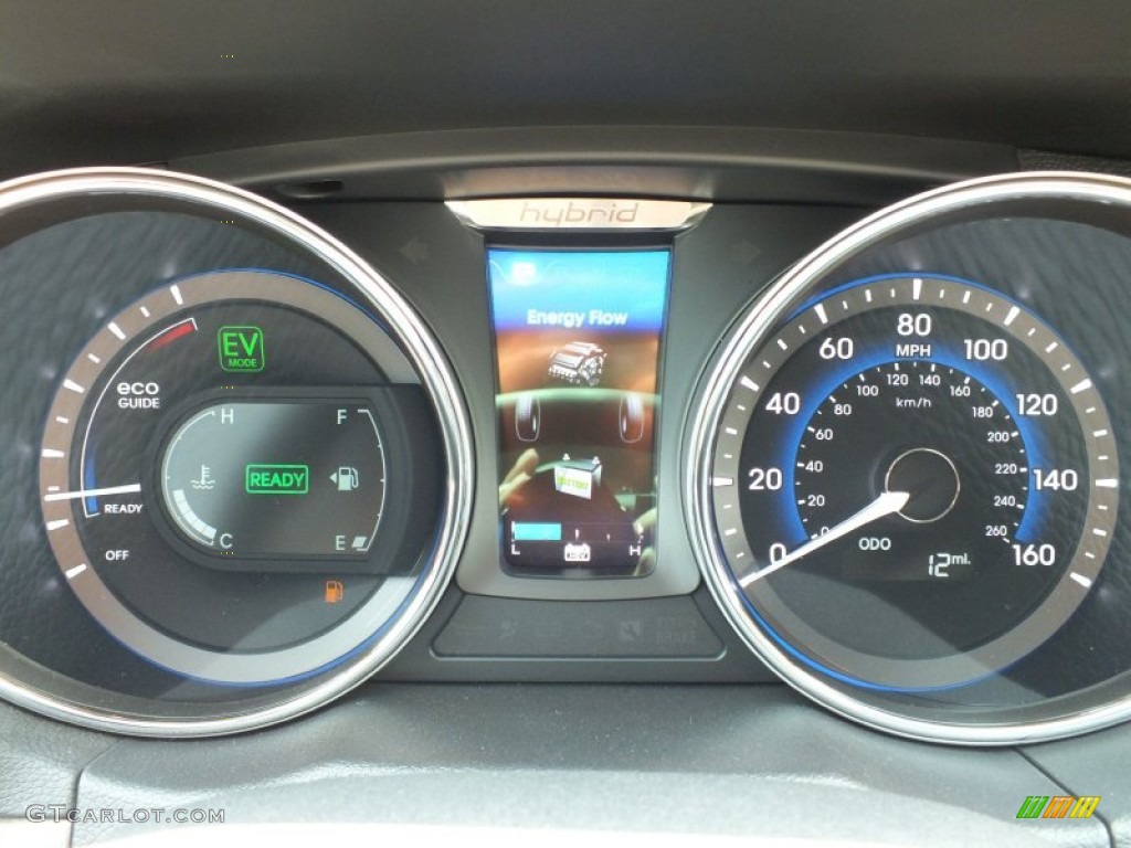 2012 Sonata Hybrid - Hyper Silver Metallic / Gray photo #15