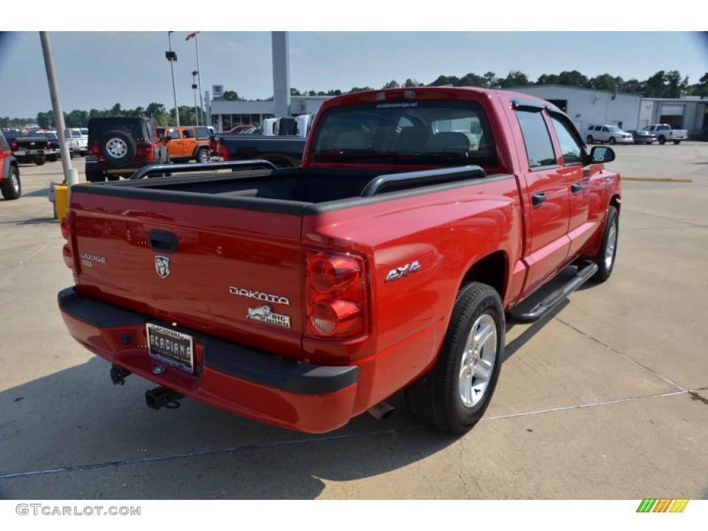 2010 Dakota Big Horn Crew Cab 4x4 - Flame Red / Dark Slate Gray/Medium Slate Gray photo #7