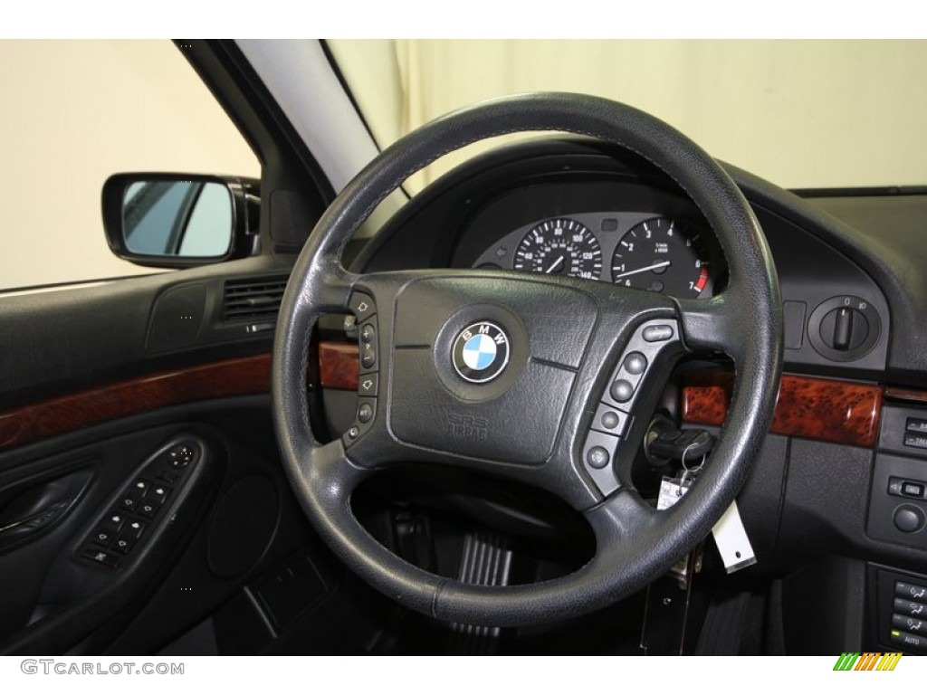2000 BMW 5 Series 528i Wagon Black Steering Wheel Photo #67282238