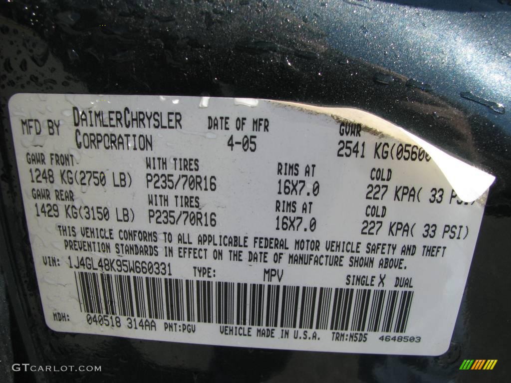 2005 Liberty Sport 4x4 - Deep Beryl Green Pearl / Khaki photo #14