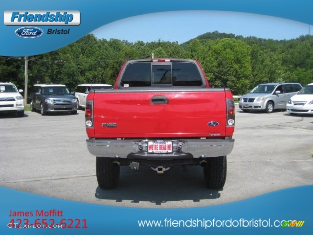 2002 F150 XLT SuperCab 4x4 - Bright Red / Medium Parchment photo #7