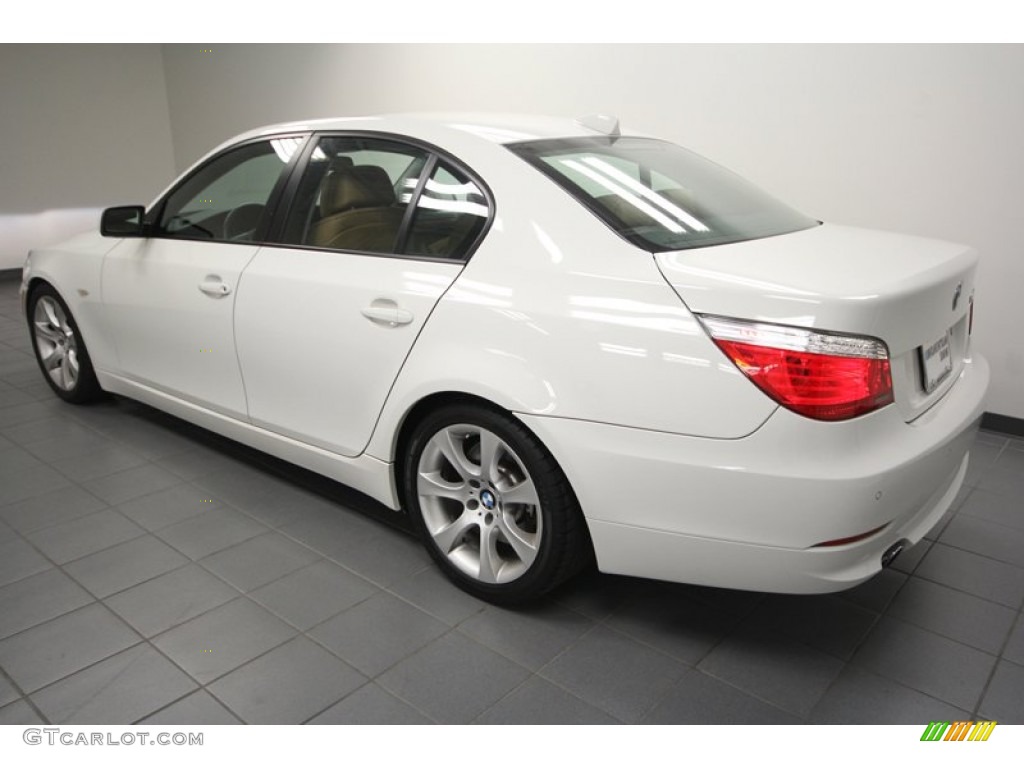 2009 5 Series 535i Sedan - Alpine White / Natural Brown Dakota Leather photo #5