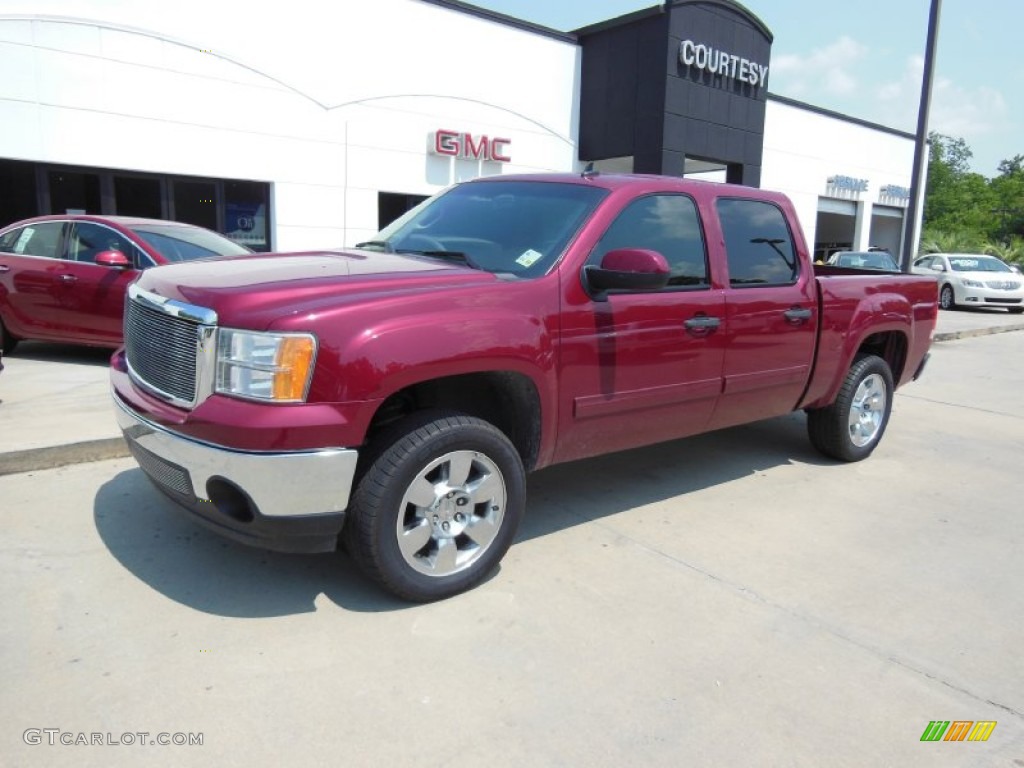 2007 Sierra 1500 SLE Crew Cab - Sport Dark Red Metallic / Ebony Black photo #2