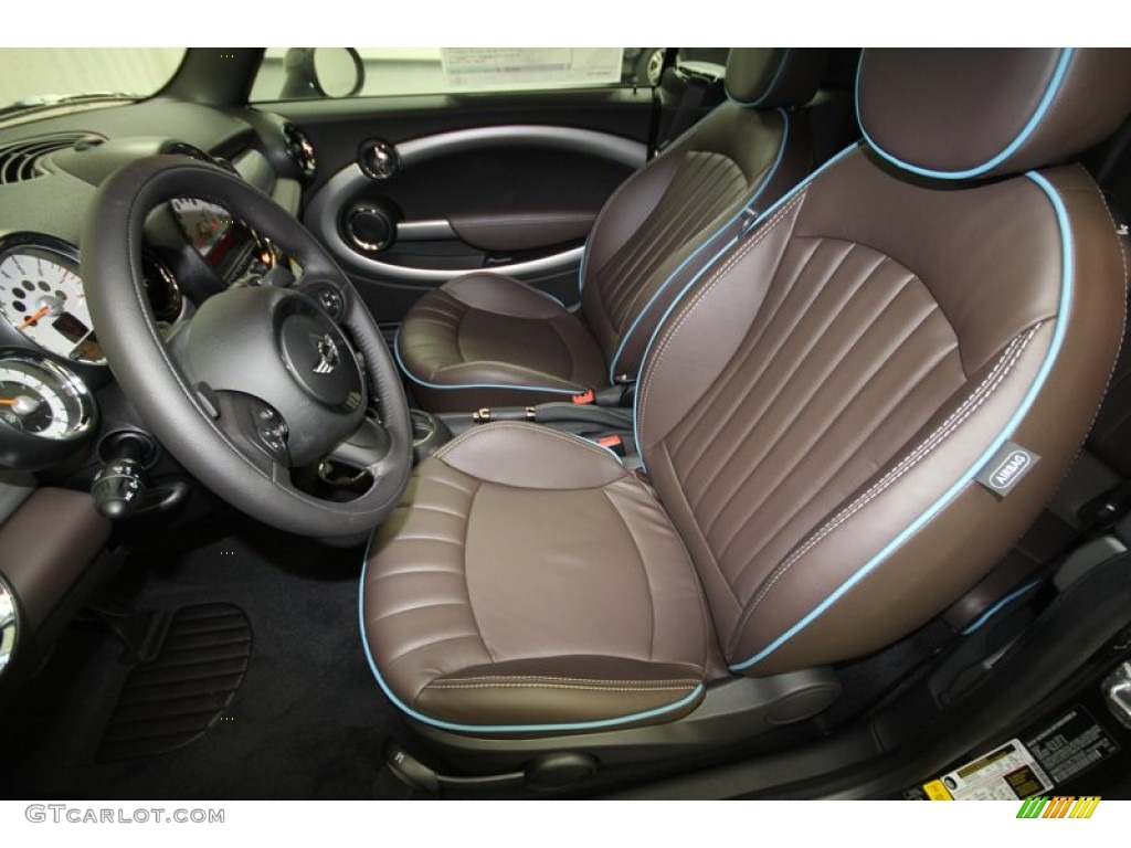 Dark Truffle Lounge Leather Interior 2012 Mini Cooper S Convertible Highgate Package Photo #67293542