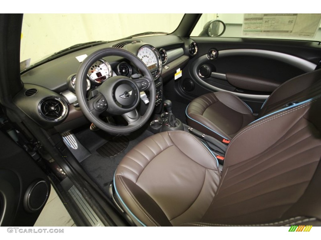 Dark Truffle Lounge Leather Interior 2012 Mini Cooper S Convertible Highgate Package Photo #67293617