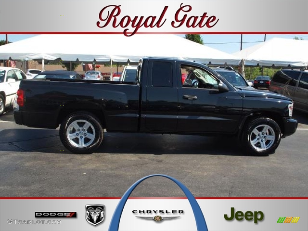 2008 Dakota Big Horn Extended Cab - Brilliant Black / Dark Slate Gray/Medium Slate Gray photo #1