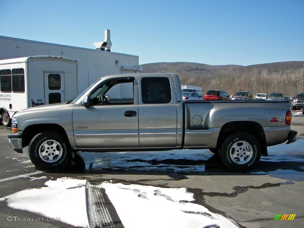 2000 Silverado 1500 LT Extended Cab 4x4 - Light Pewter Metallic / Medium Gray photo #8