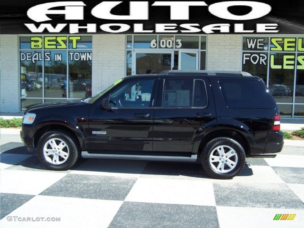 2008 Explorer XLT - Black / Black/Stone photo #1