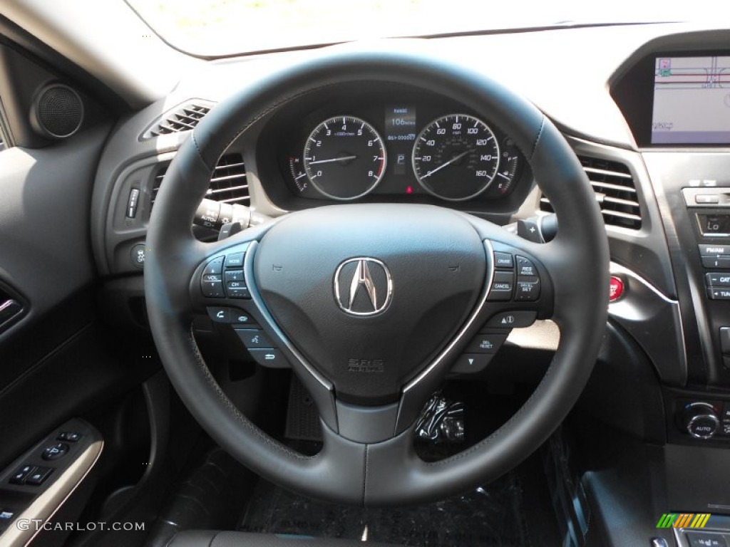 2013 Acura ILX 2.0L Technology Ebony Steering Wheel Photo #67299860