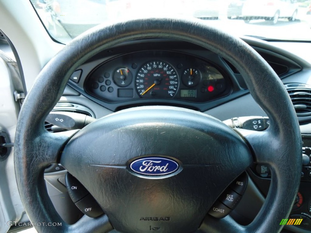 2002 Ford Focus SE Wagon Medium Graphite Steering Wheel Photo #67300364