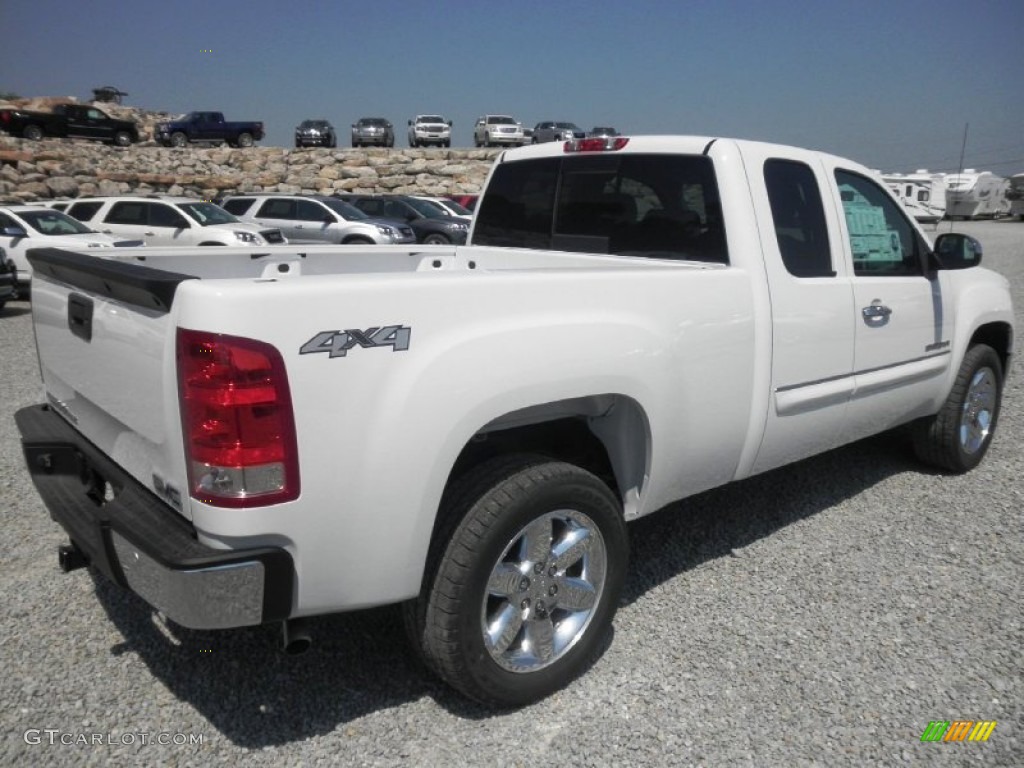 2013 Sierra 1500 SLE Extended Cab 4x4 - Summit White / Ebony photo #22