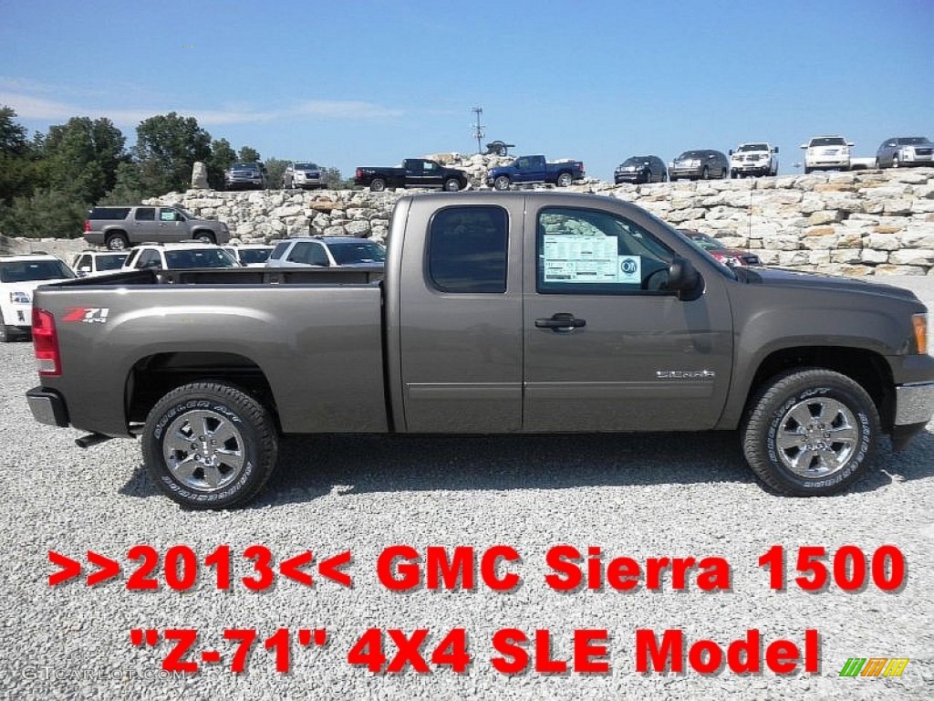 2013 Sierra 1500 SLE Extended Cab 4x4 - Mocha Steel Metallic / Ebony photo #1