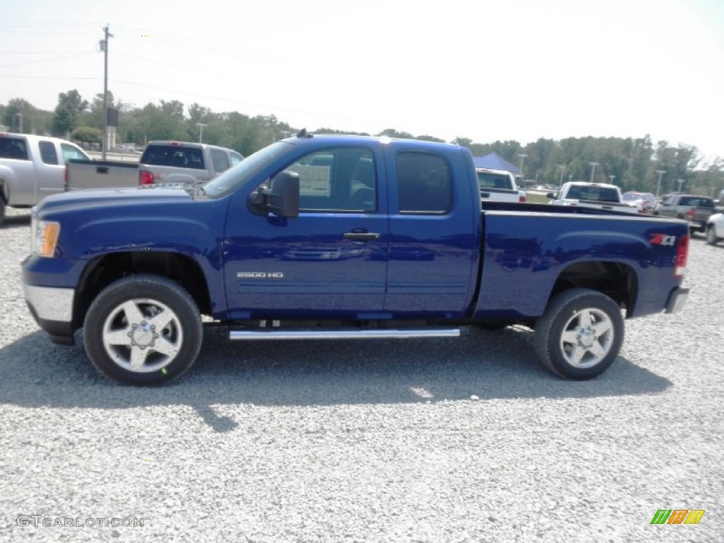 Heritage Blue Metallic 2013 GMC Sierra 2500HD SLE Extended Cab 4x4 Exterior Photo #67301687