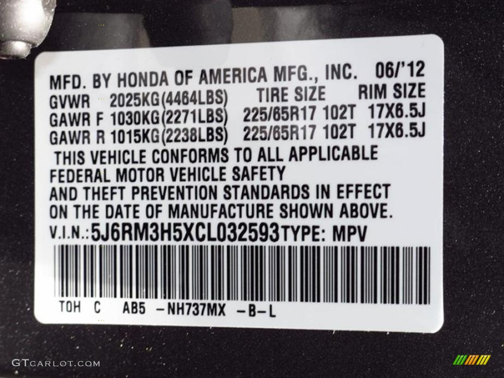 2012 CR-V EX - Polished Metal Metallic / Gray photo #10