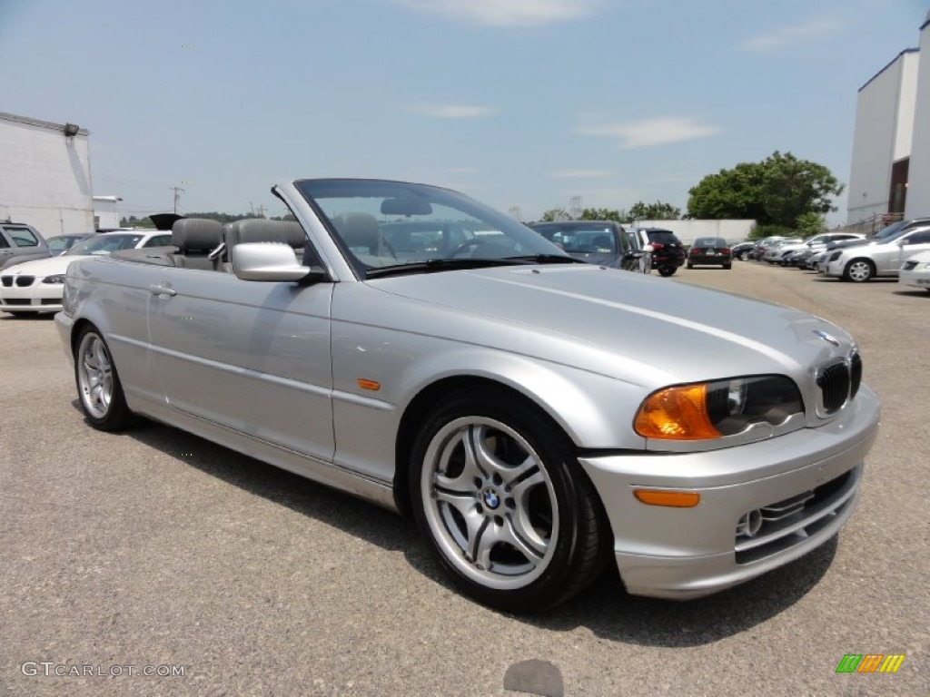 2001 3 Series 330i Convertible - Titanium Silver Metallic / Black photo #6