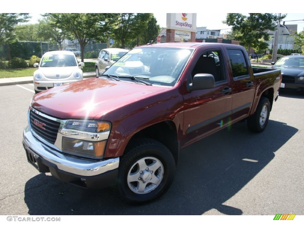 2007 Canyon SLE Crew Cab 4x4 - Sonoma Red Metallic / Dark Pewter photo #1