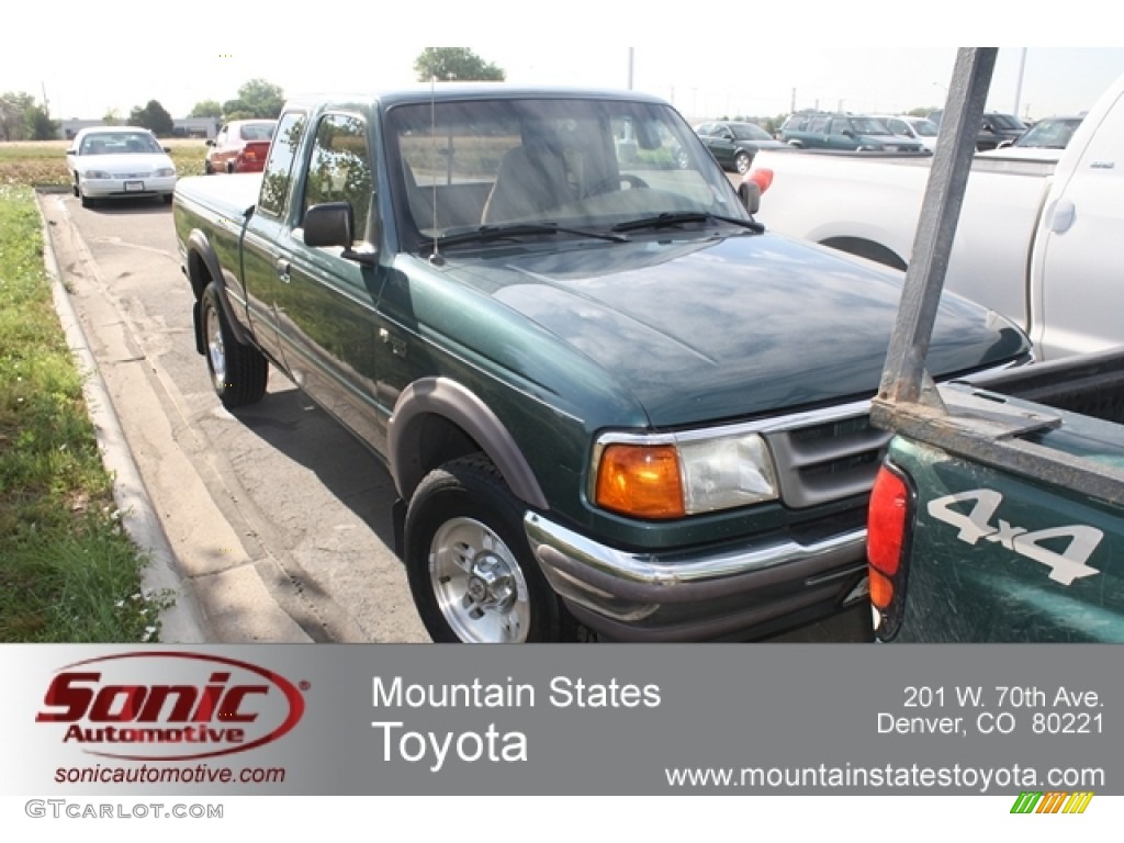 1997 Ranger XLT Extended Cab 4x4 - Medium Willow Green Metallic / Medium Prairie Tan photo #1