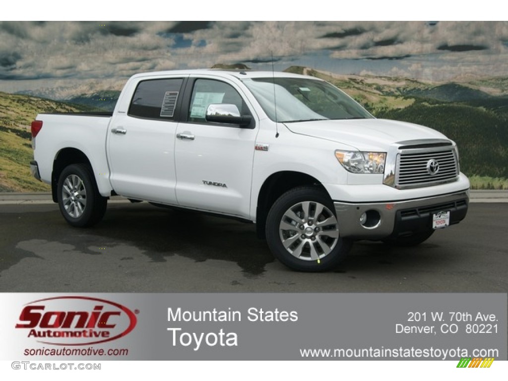 2012 Tundra Platinum CrewMax 4x4 - Super White / Graphite photo #1