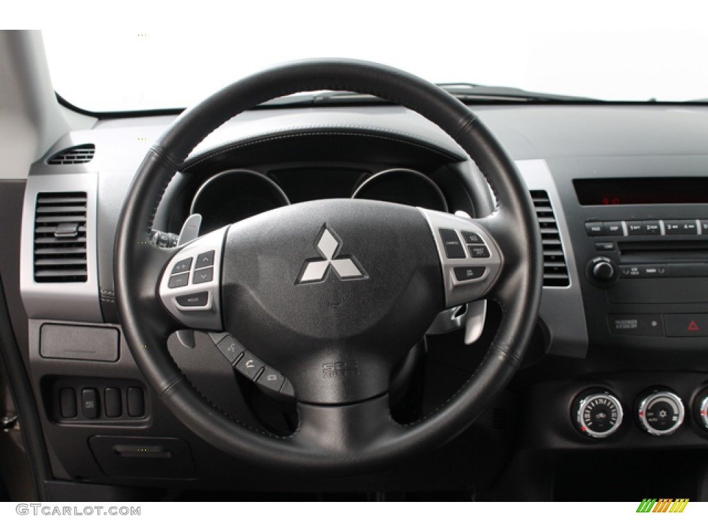 2010 Mitsubishi Outlander XLS 4WD Black Steering Wheel Photo #67312853