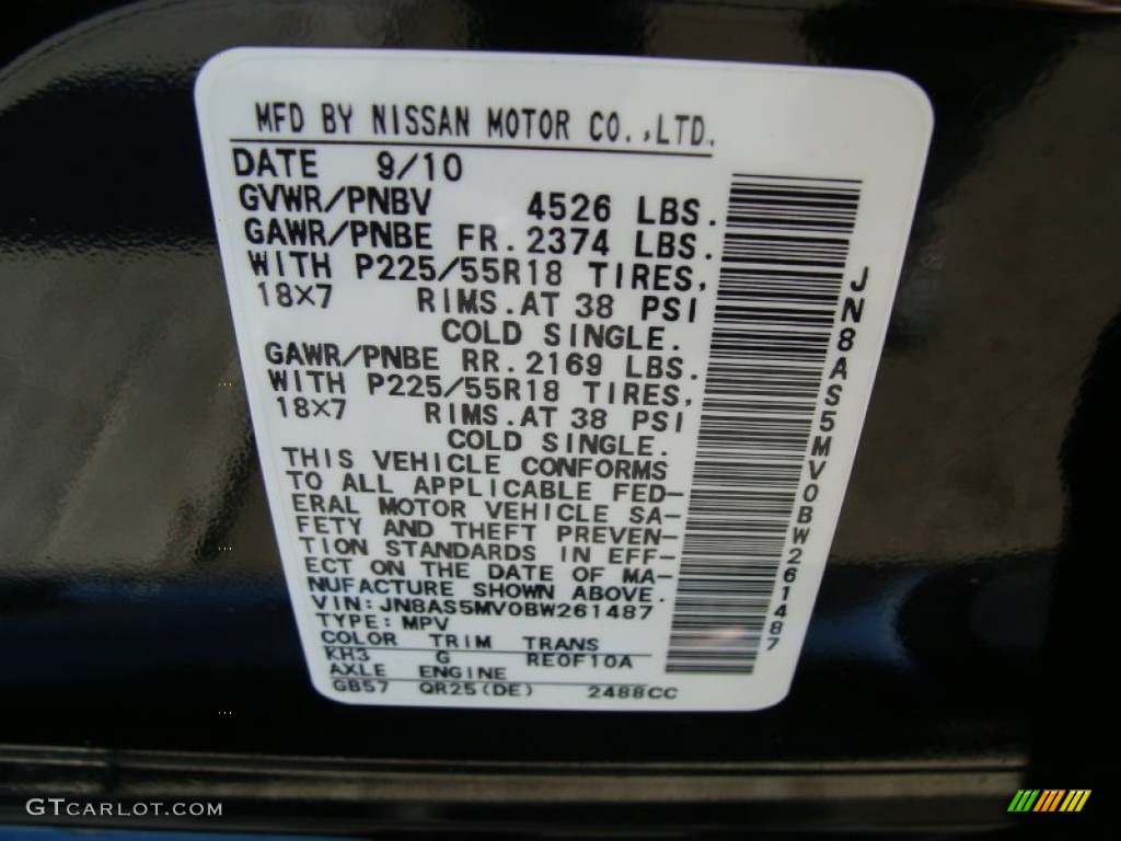 2011 Rogue SL AWD - Wicked Black / Black photo #27