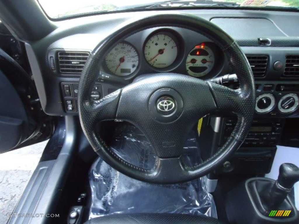 2003 Toyota MR2 Spyder Roadster Black Steering Wheel Photo #67324686