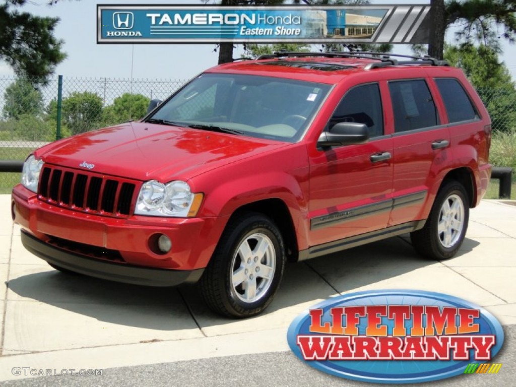 2005 Grand Cherokee Laredo - Inferno Red Crystal Pearl / Khaki photo #1